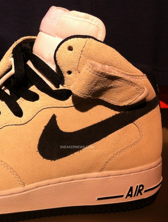 Nike Air Force 1 Mid Gold Suede Black Summer 2012 02