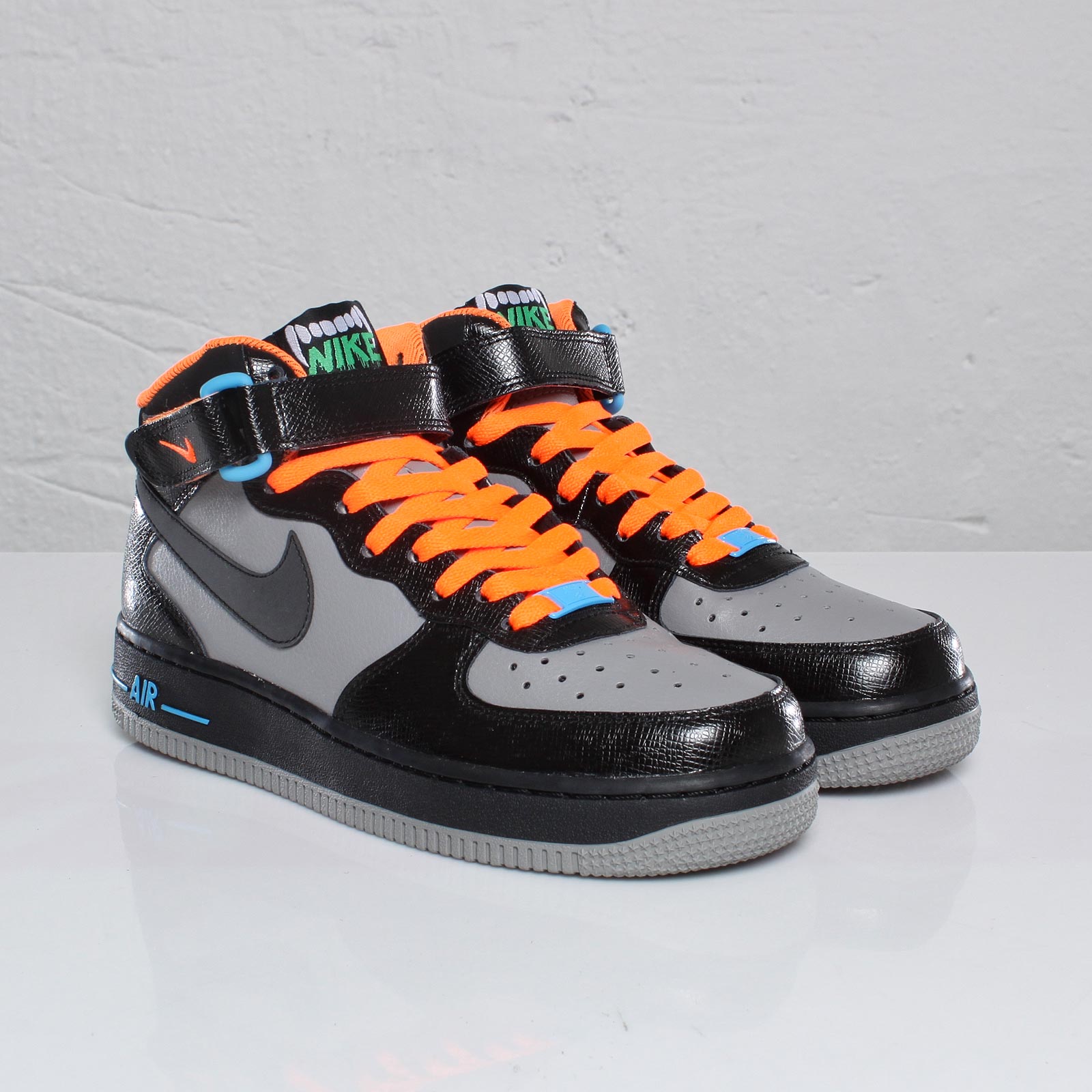 Nike Air Force 1 Mid Gs Black Light Charcoal Blue Glow 2