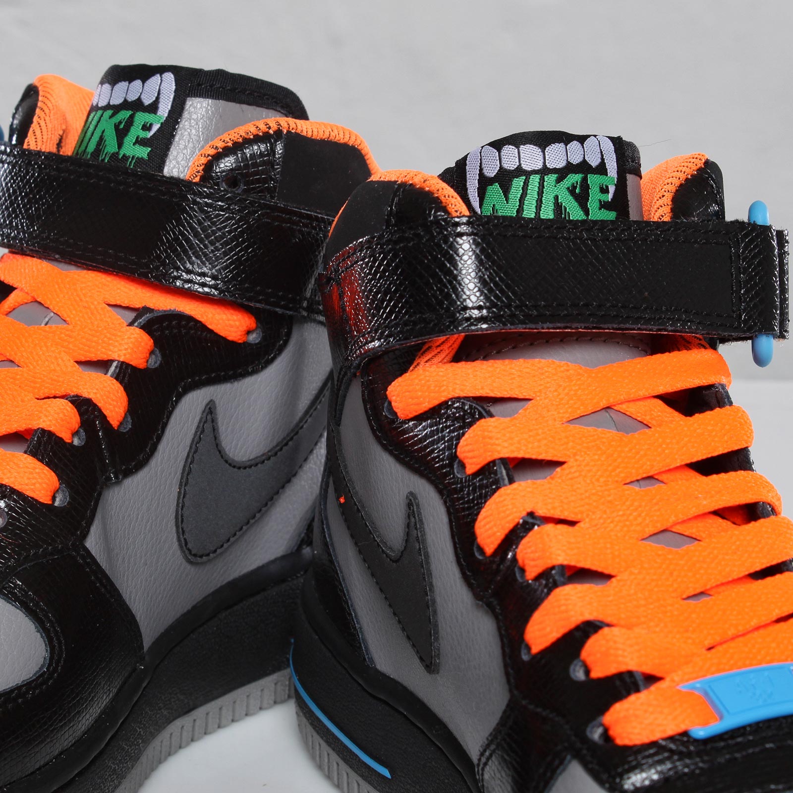 Nike Air Force 1 Mid Gs Black Light Charcoal Blue Glow 6
