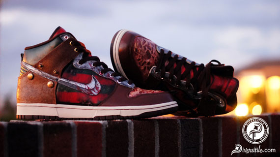 Nike Dunk High Nightmare Customs By Diversitile 5