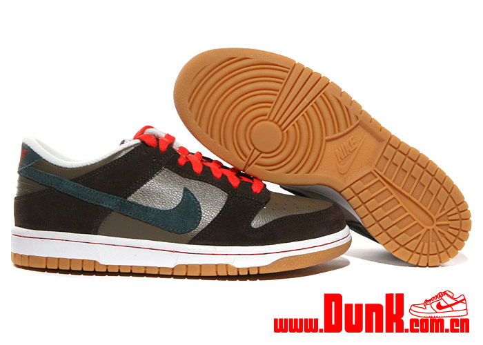 Nike Dunk Low Gs Ironstone Slate Blue Velvet Brown White 5