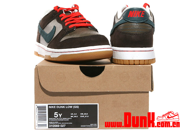 Nike Dunk Low Gs Ironstone Slate Blue Velvet Brown White 6