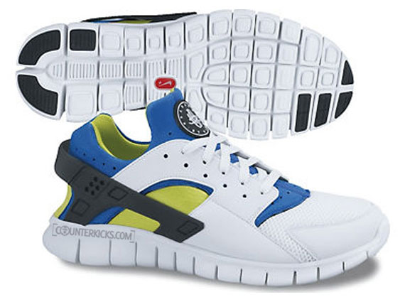 Nike Huarache Free Run White Soar Cyber White