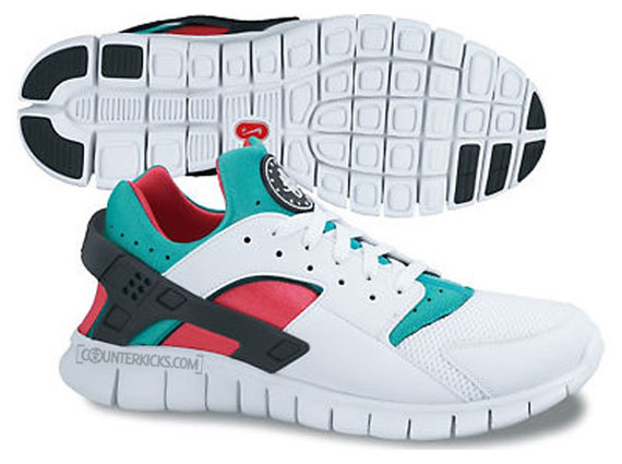 Nike Huarache Free Run White Soar Siren Red White