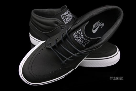 Nike Sb Zoom Stefan Janoski Mid Black Leather White 4