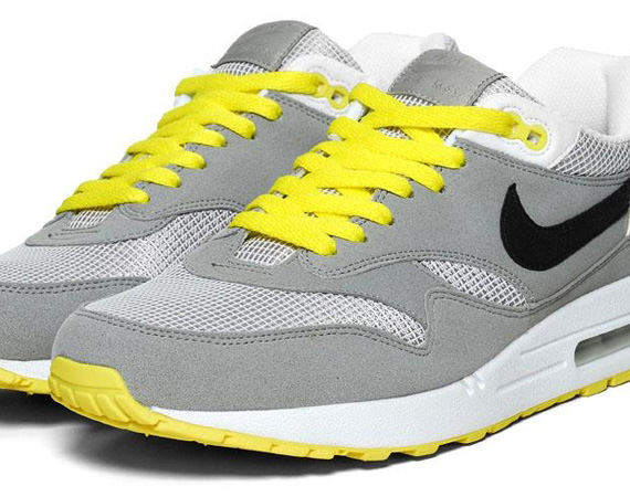 Nike WMNS Air Max 1 - Medium Grey - White - Black - Sonic Yellow