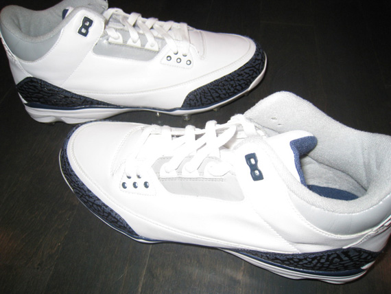 Air Jordan Iii Cleats Dre Bly White Navy Pe 3