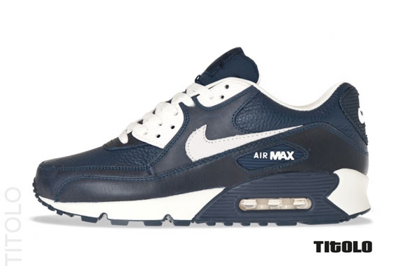 Nike Air Max 90 Obsidian Sail Tumbled Leather 3