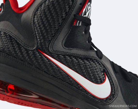 Nike Lebron 9 Black Red Close Up