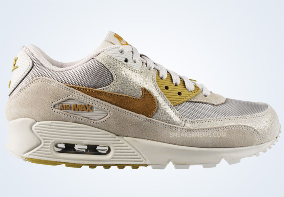 Nike Wmns Air Max 90 Birch Shale Metallic Gold 02