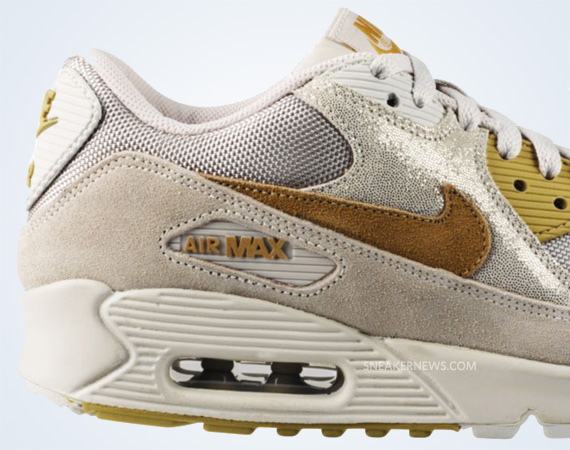 Nike WMNS Air Max 90 - Birch - Shale - Metallic Gold