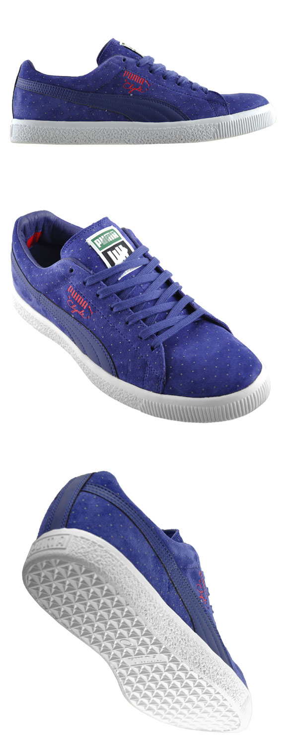 Undftd X Puma Clyde Micro Dot Blue 2