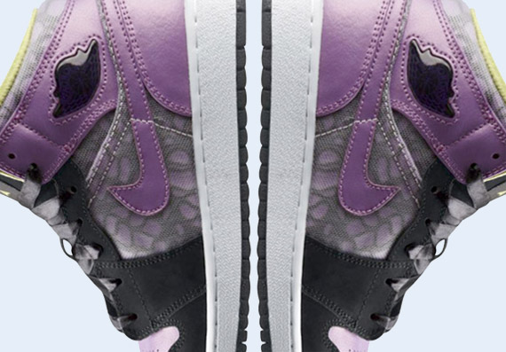 Air Jordan 1 Phat GS - Black - Violet Pop - Cyber