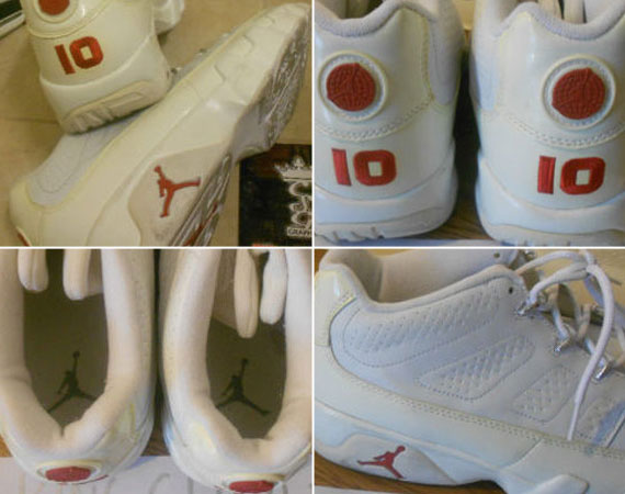 Air Jordan Ix Mike Bibby White Red Game Worn Pe 7