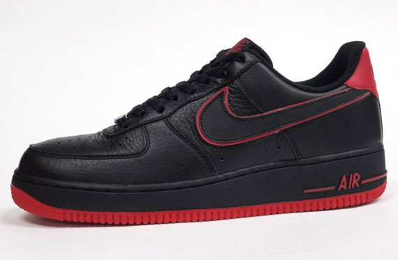 Nike Air Force 1 Black Red 2