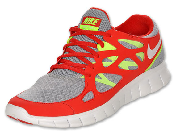 Nike Free Run 2 Wolf Grey University Red Volt 3