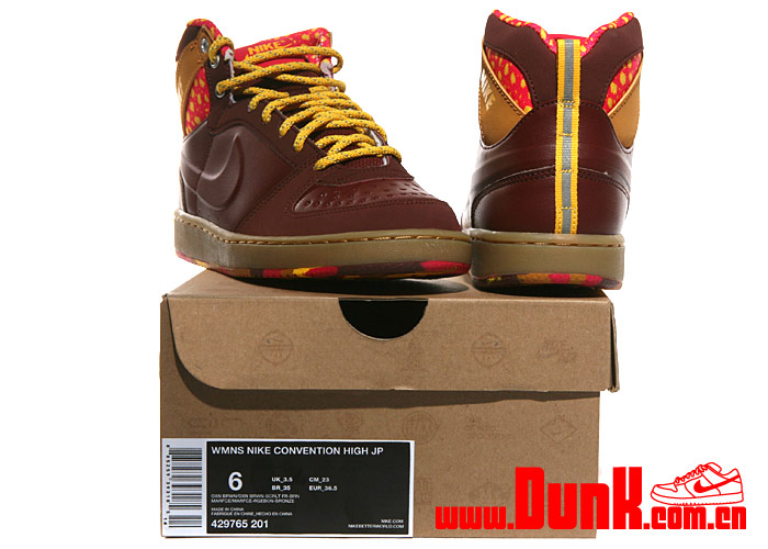 Nike Wmns Convention High Jp Oxen Brown Scarlet Fire Brn 6
