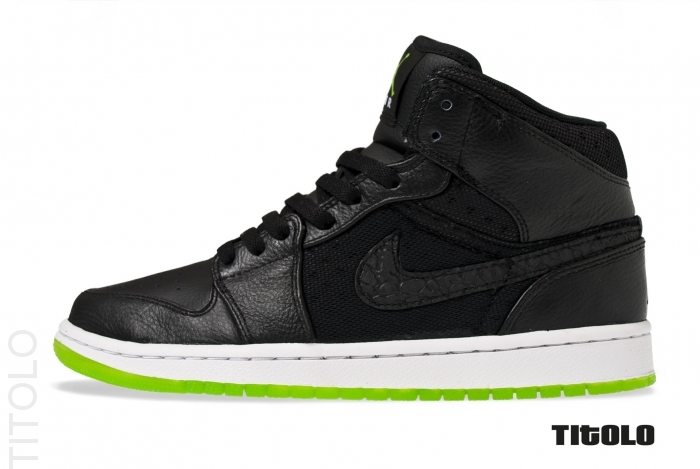 Air Jordan 1 Phat Black White Action Green 1