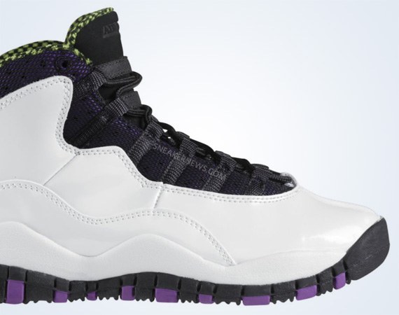 Air Jordan X Gs White Violet Pop Cyber Black 5