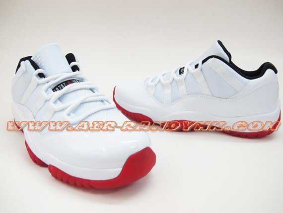 Air Jordan Xi Low White Black Varsity Red New Images 7