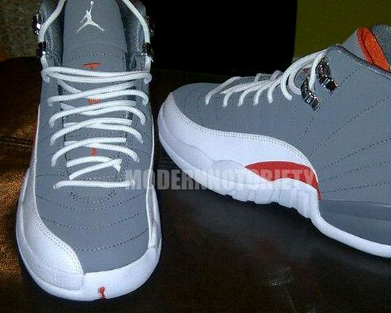 Air Jordan XII - Cool Grey - Team Orange - White