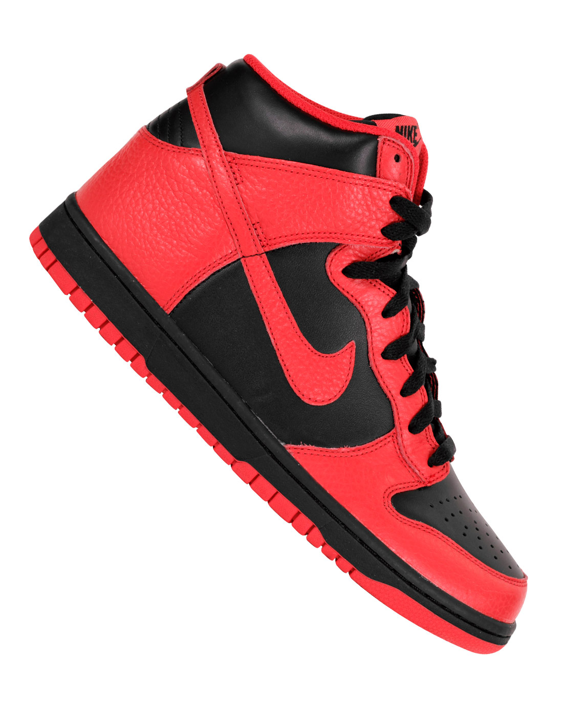 Nike Dunk High Black Action Red 1