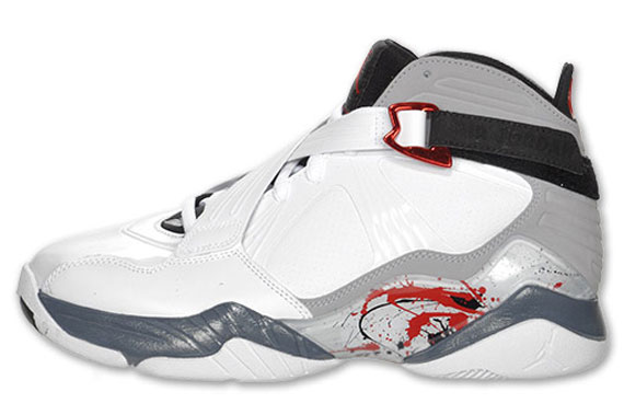 Air Jordan 8.0 White Varsity Red Neutral Grey 2