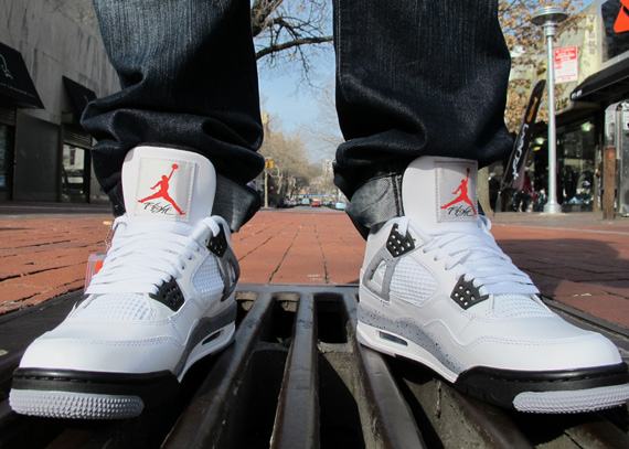 Air Jordan IV 'White/Cement' - On-Feet Images