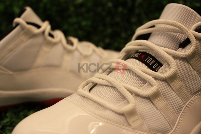 Air Jordan Xi Low White Black Varsity Red Detailed Images 09