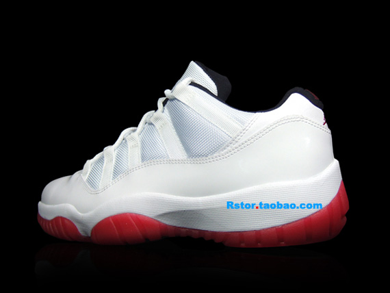 Air Jordan Xi Low White Red Black Rstor 11