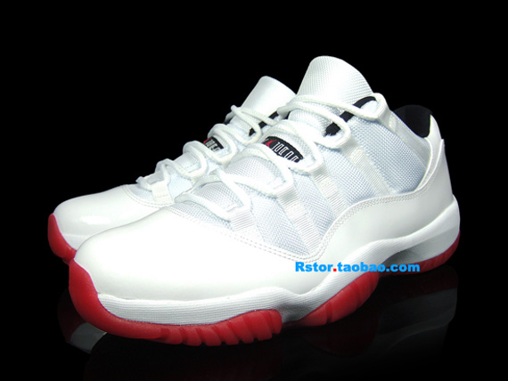 Air Jordan Xi Low White Red Black Rstor 9