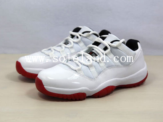 Air Jordan Xi Low White Red New Photos 1