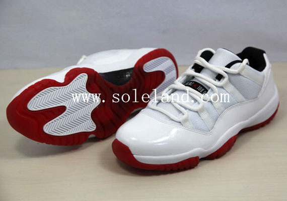 Air Jordan Xi Low White Red New Photos 2