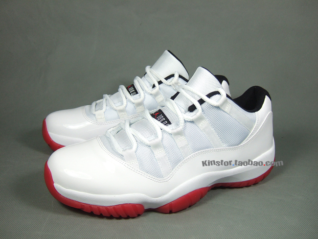 Air Jordan Xi Low White Varsity Red Black 3