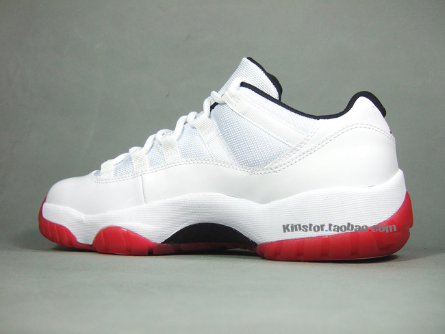 Air Jordan Xi Low White Varsity Red Black 4