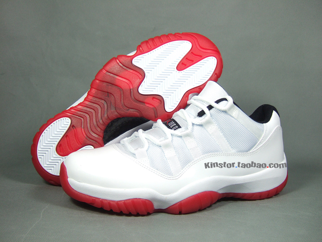 Air Jordan Xi Low White Varsity Red Black 7