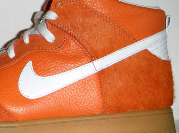 Nike Dunk High Orange Horsehair Sample