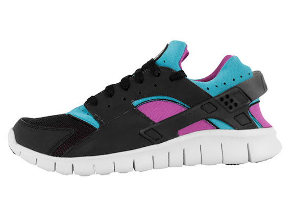 Nike Huarache Free 2012 Black Turquoise Magenta 2