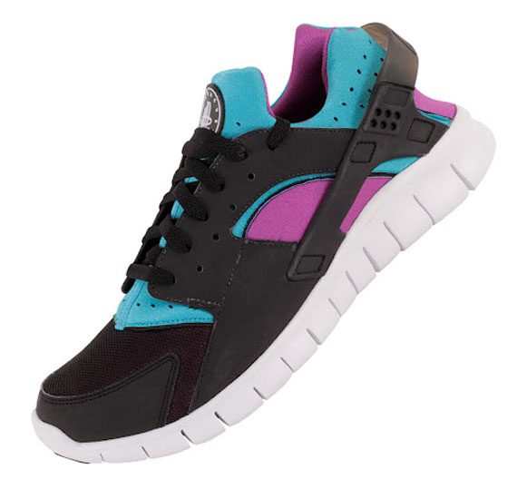 Nike Huarache Free 2012 Black Turquoise Magenta 3