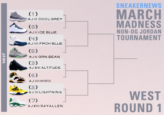 Sneaker News March Madness Non-OG Air Jordan Tournament - Round 1 Voting | West