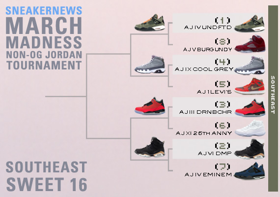 Sneaker News March Madness Non-OG Air Jordan Tournament – Sweet 16 Voting | Southeast