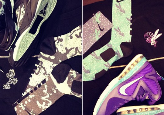 Nike Basketball Kobe & LeBron Elite Socks + Customized AW77 Hoodies