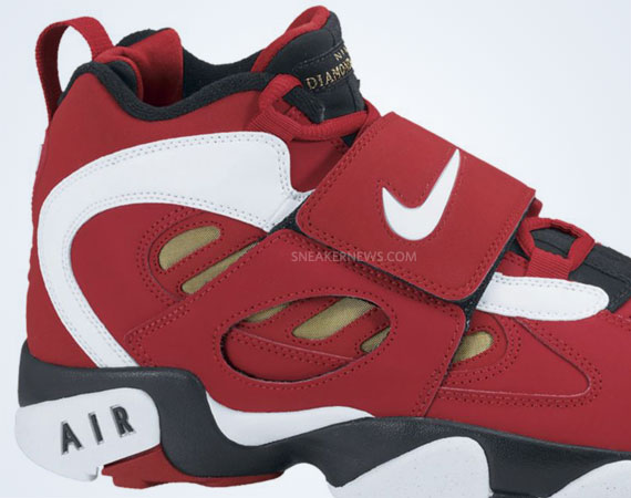 Nike Air Diamond Turf II - Varsity Red - White - Metallic Gold | Release Date