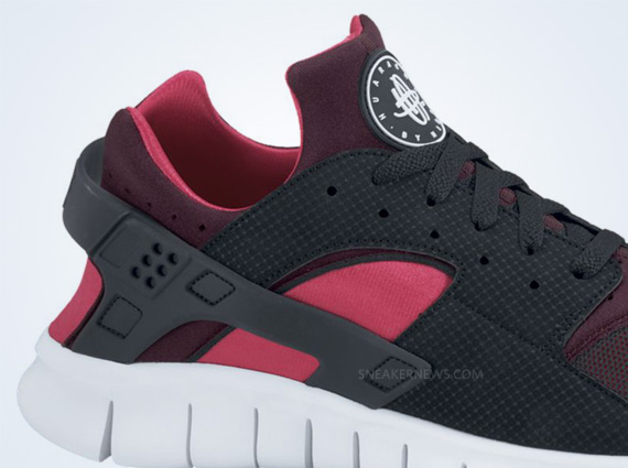 Nike Huarache Free 2012 Black Red Mahogany Scarlet Fire 4