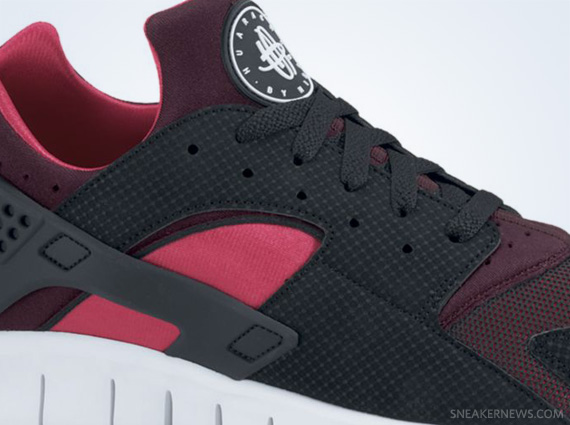 Nike Huarache Free 2012 Black Red Mahogany Scarlet Fire 5