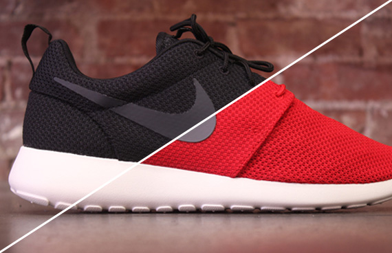 Nike Roshe Run Black Red Available