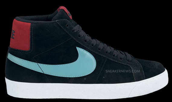 Nike Sb Blazer April 2012 Black Sea Crystal Varsity Red