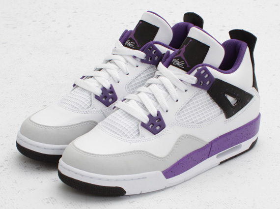 Air Jordan Iv Gs White Ultraviolet Neutral Grey 3