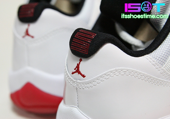 Air Jordan Xi Low White Varsity Red Detailed Images 07
