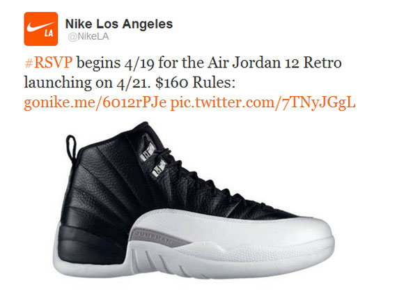 Air Jordan XII ‘Playoffs’ Will Be Nike’s First ‘Twitter RSVP’ Release